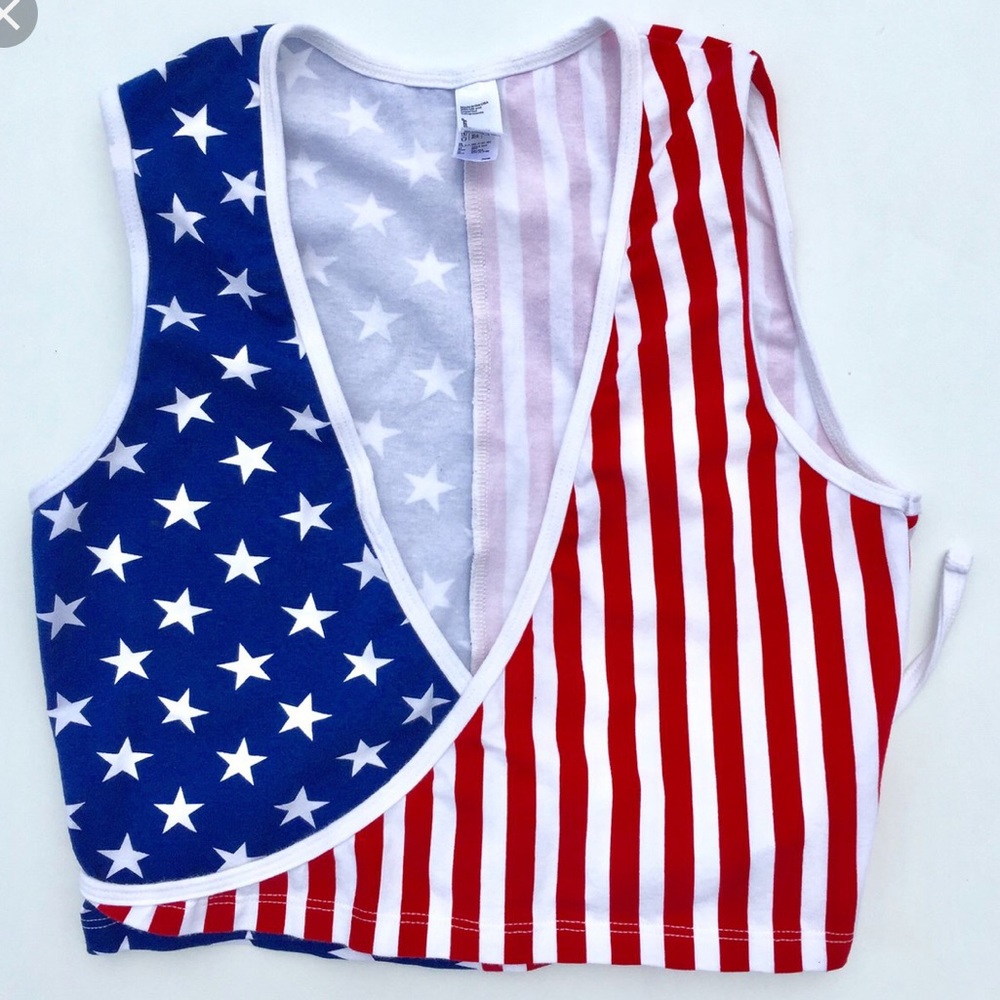 American Apparel Sleeveless RWB Stars Julliars Top